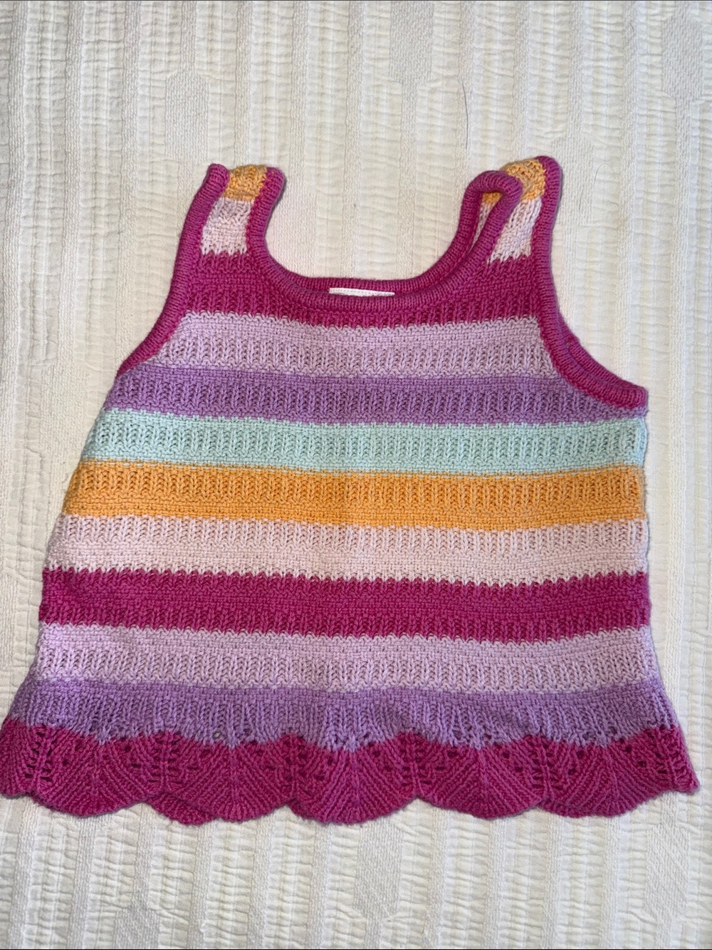 jumping beans Striped Knit Tank Top in Raspberry, Lavender, Mint & Peach